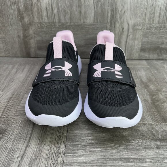 Under Armour Youth size 5/Women's size 6.5 Black Pink Flash Shoes - Picture 4 of 7